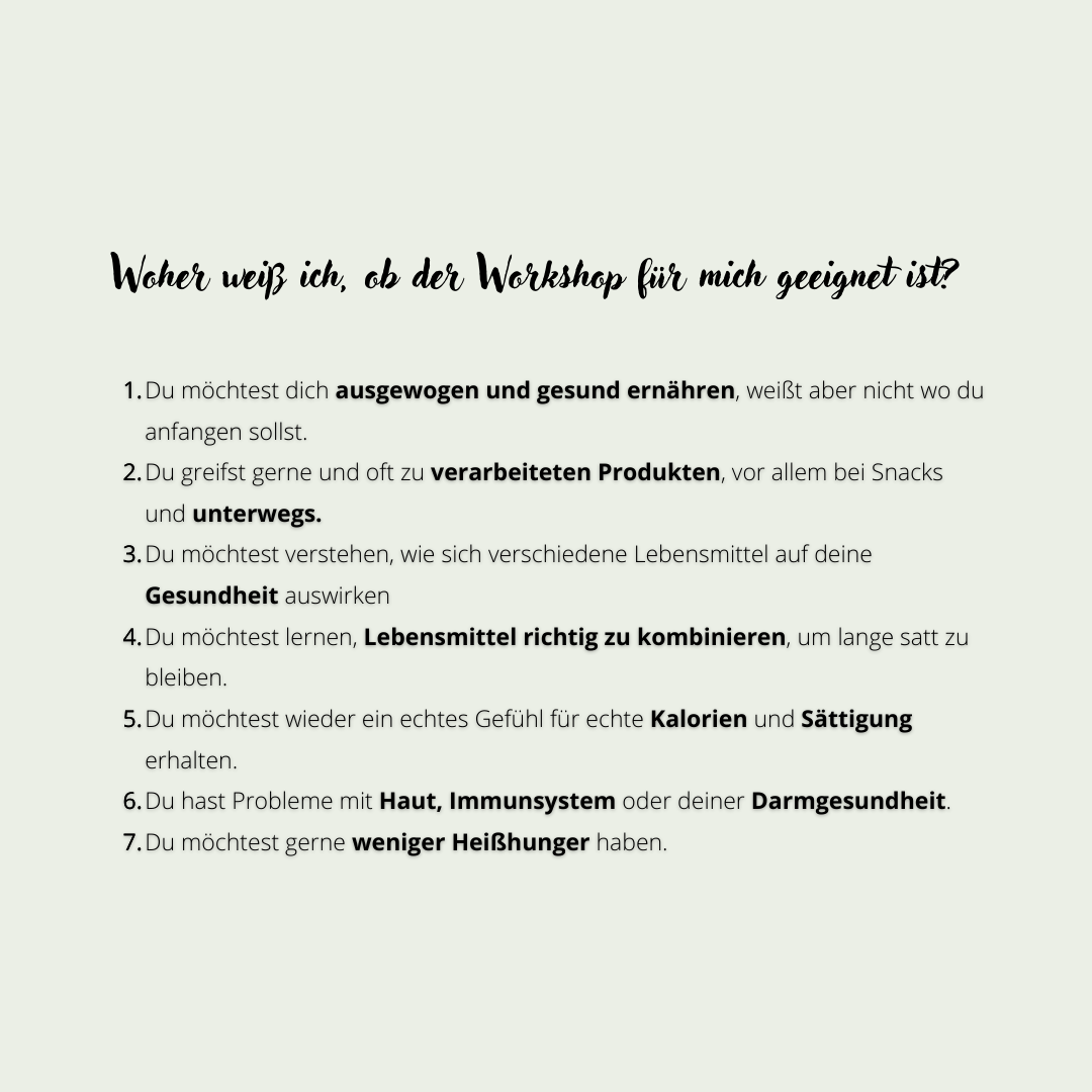 1.5 Stunden ONLINE WORKSHOP + WORKBOOK